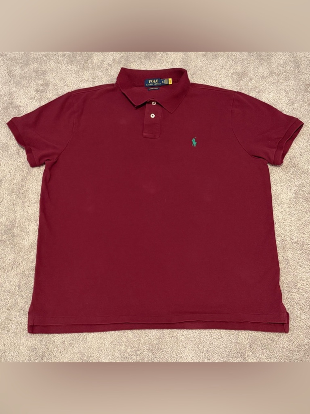 Polo Ralph Lauren Shirt Men’s Maroon Custom Slim Fit Size XL